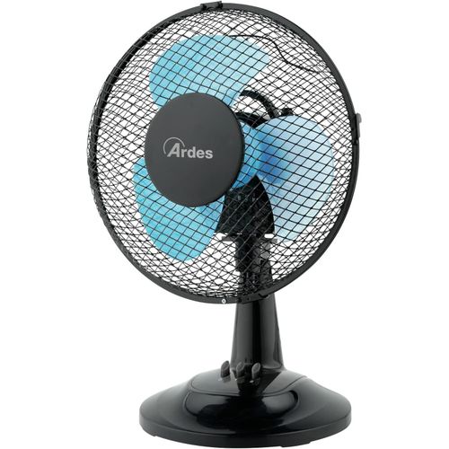 asas-Ar5Ea23B Ventilateur De Table 2 Vitesses Silencieux 3 Pales New Easy 23-Ventilateur Oscillant Total Black À Inclinaison Verticale Et Commande Manuelle