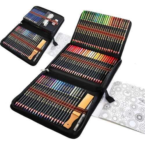 Asas-Crayon De Couleur Aquarellable Set,96 Kit Dessin Crayons De Couleurs Professionnel Avec Livre De Coloriage Et Gomme Et Taille Crayon Pour Adultes Et Artistes