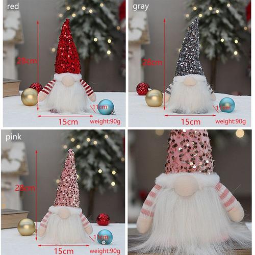 3Pc Gnome De Noel Lumineux,Lutin Farceur De Noel En Peluche, Lutin