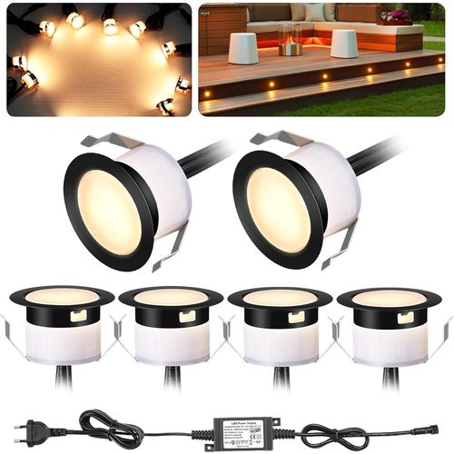 Asas-Lot De 6 Spot Encastrable Exterieur,12v Blanc Chaud Spots Led Encastrable Pour Terrasse Bois,Ø31mm,Ip67 Étanche,Mini Spot Led Encastrable Exterieur Pour Terrasse Bois Piscine Escaliers Deck