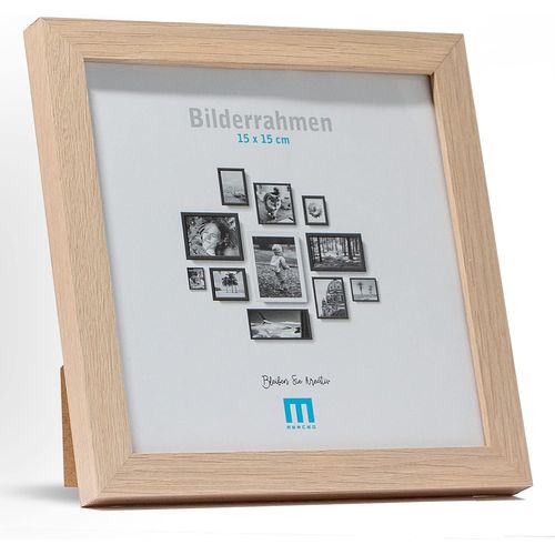 asas-Cadre Photo Moderne Moderne En Mdf Naturel Pour Photos Et Photos De 15X15 Cm,Avec Protection En Verre Acrylique,Peut Être Utilisé Comme Support De Table Et Pour Le Mur,En Format Portrait Ou Paysage.