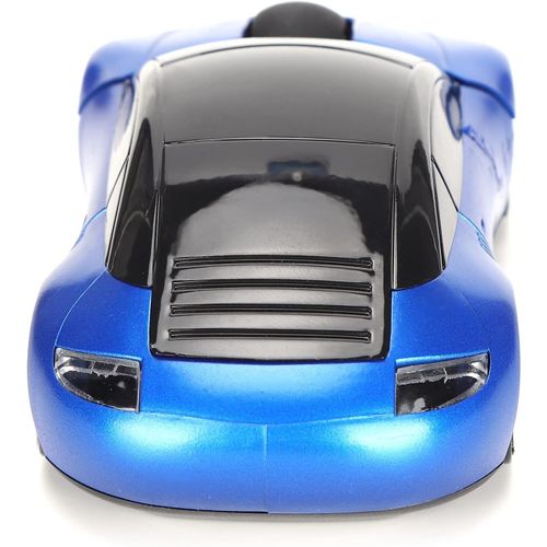 asas-Souris De Voiture Sans Fil 2.4 Ghz,Souris Optique Ergonomique En Forme De Voiture De Sport 3D Avec Récepteur Usb,Souris D'Ordinateur 1600 Dpi Avec Lumière Led (Bleu)