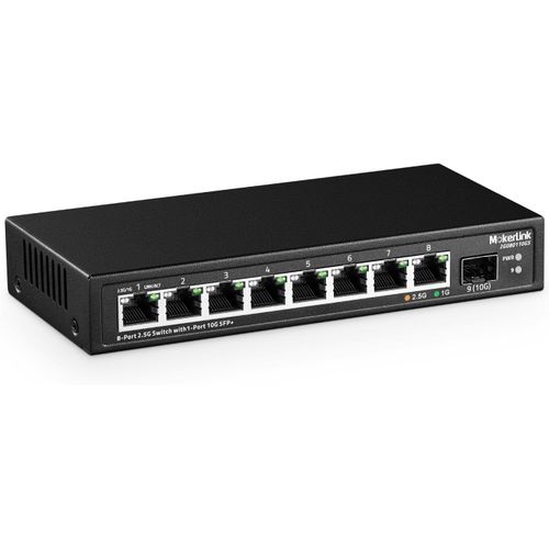 asas-8 Port 2.5Gigabit Ethernet Switch With 10G Sfp Slot,8 X 2.5G Base-T Ports Kompatibel Mit 10/100/1000Mbps,Metal Unmanaged Fanless Small Network Switch