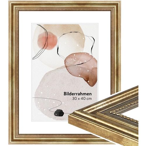 asas-Cadre Photo Or 10X10 Cm Carré En Bois De Style Baroque Avec Support Et Accroche,Made In Germany-H450