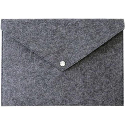 Asas-Porte-Documents En Feutre Organiseur De Papier Portable Taille A4 Gris Foncé Fermeture À Bouton Pour Bureau École Trousse De Papeterie Couleur Aléatoire