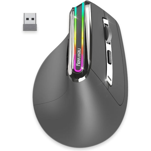 asas-Souris Verticale Sans Fil A9-Wifi 2.4 Ghz/Wireless/Usb C-Rechargeable¿Rgb-2400 Dpi-Ergonomique-Silencieux-Nano Récepteur Intégré 10 M-Gris