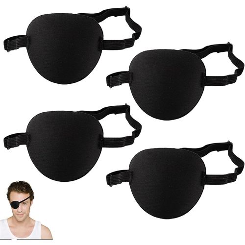asas-5 Pièces 3D Cache Oeil Kit,Patchs Oculaires,Cache Oeil Pirate Médical Réglable Pour Yeux Gauche Ou Droit,Amblyopie Paresseuse Cosplay (Noir)