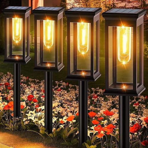 Asas-8 Lumières Lampe Solaire Exterieur Jardin,800mah Étanchéité Ip65 Lumiere Solaire Exterieur,Lampes Solaires À Allumage Automatique Pour L'extérieur,Lampes Solaires Pour Allées Extérieures,Jardin
