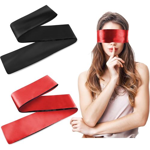 Asas-Lot De 2 Masques En Satin Doux Pour Les Yeux-150 Cm-Pour Homme Et Femme-Respirants-Pour Le Sommeil-Pour Voyage,Sieste-Cadeau De Saint-Valentin