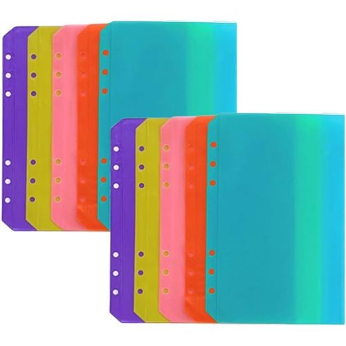 Asas-10 Chemises À Feuilles Mobiles A5,Pochette De Rangement Imperméable A5,Chemises Colorées Pour L'organisation Des Documents,Des Fournitures De Bureau Et Des Devoirs