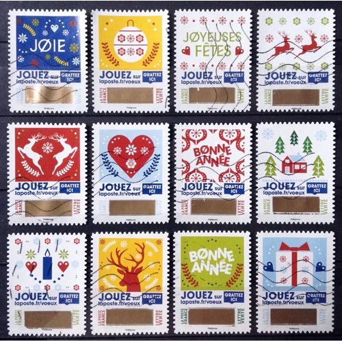 Série Plus Que Des Voeux (Timbres À Gratter) 2018 Obl - Non Grattés - N° 1641 1642 1643 1644 1645 1646 1647 1648 1649 1650 1651 1652 - France Année 2018 - Brn83 - N27734