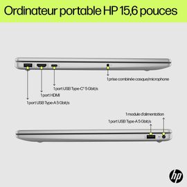 HP Laptop 15-fd0129nf - 15.6" Core i7 I7-1355U 16 Go RAM 512 Go SSD Argent AZERTY