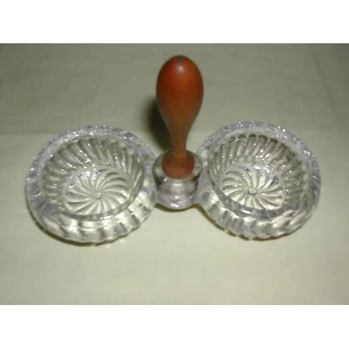 Ancien Grand Saleron Cristal Ou Verre Prise Olivier