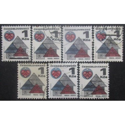 Tchecoslovaquie N°1831a X 7 Fluo Oblitéré