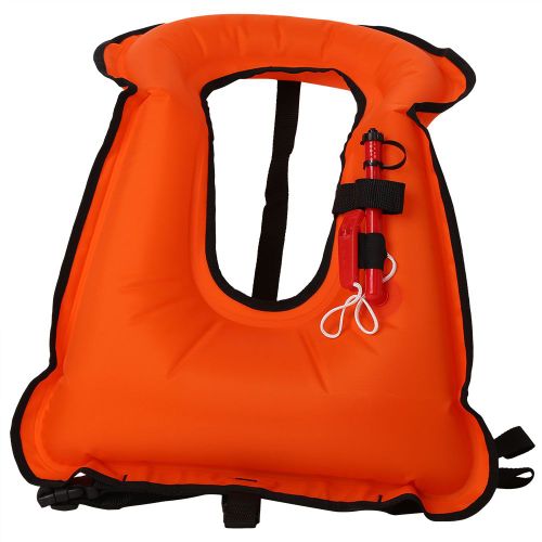Gilet De Sauvetage Gonflable Pour Adulte, Gilet De Sauvetage Pour La Natation, La Plongee Avec Tuba, Le Surf, Le Bateau (Orange)