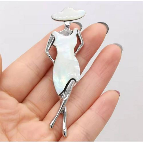 Broche "Femme" Blanche