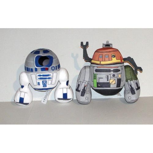 Peluche Star Wars Nicotoy Joy Toy - Lot 2 Robots Disney Lucas Doudou R2d2 + Chopper 16 Cm