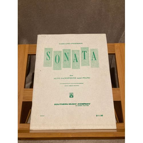 Garland Anderson Sonata Saxophone Alto Piano Partition Southern Music Company