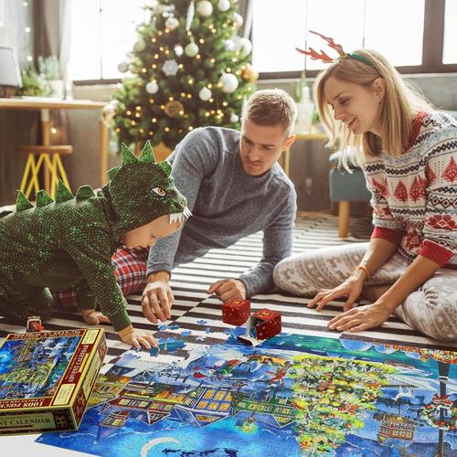 Calendrier de l'Avent 2023 Femme Homme Puzzle 1008 Pieces Cadeau Enfant Ado  Fille Garçon Calendriers de Noël