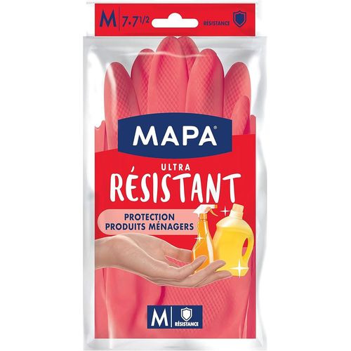 LETNERNY-Mapa - Ultra Résistant - Gants De Ménage Mix Latex Et Nitrile - Résistant Et Souple - Protection Contre Les Produits Ménagers - 1 Paire - Taille M