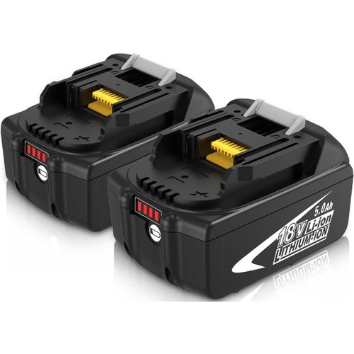 wagner-[2 Packs] Bl1850B 18V 5.0Ah Batterie De Remplacement Pour Makita Bl1850B Bl1850 Bl1860 Bl1860B Bl1840 Bl1830 Bl1815 Bl1835 Bl1845 Lxt-400 Outils Électriques Sans Fil Avec Indicateur