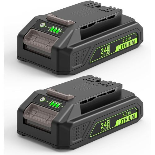 wagner-2 Packs Gw2430 Batterie 24V 4000Mah Remplacement Greenworks 24V (Ne Convient Pas Pour 48V) Batterie 29842 29852 29322 29862 2938202 26111700 Cam803 Outil Électrique Sans Fil Avec Indicateur Lu