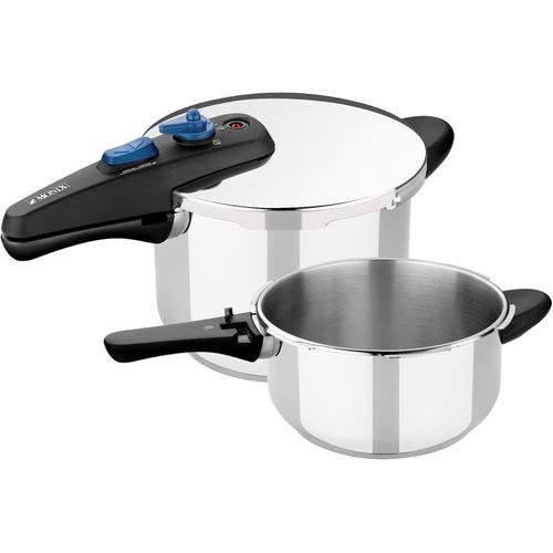 ytseazn-Veloce|Lot 2 Autocuisseurs Rapides 4 + 6 Litres,Acier Inox 18/10,Compatibles Toutes Sources De Chaleur Induction Incluse,Argent