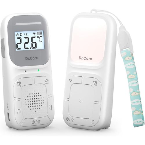 ytseazn-Dr.Care Neo Go Moniteur Audio Portable Pour Bébé Aide Au Sommeil Avec Portée De 300M,Batterie Jour & Nuit,Clip Portable,Vox,Veilleuse,8 Berceuses,Alarme Vibrante,Lanière