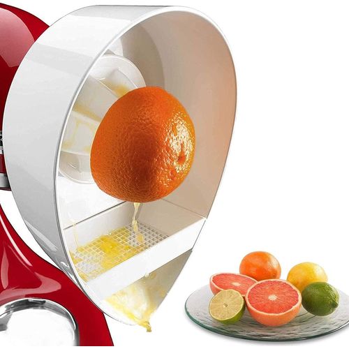 ytseazn-Presse-Agrumes Pour Robot De Cuisine Kitchen Aid,Presse-Agrumes Accessoires Avec Alésoir Et Panier De Replacement Compatible,Ompatible Avec Les Mixeurs Kitchenaid(Blanc)