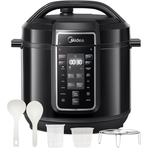 ytseazn-Autocuiseur Électrique Rapide 9-En-1,12 Programmes Prédéfinis,Multicuiseur Inox Instantané Avec Pot Antiadhésif,Yaourtière,Cuiseur De Riz,Cuisson Lente,Sauté,Vapeur,8L,Noir