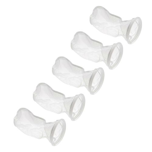 vhbw 5x Chaussette filtrante universelle pour aquariums, piscines, écumeur - Sac filtrant, polyester, 18 x 45 cm, 150 microns blanc