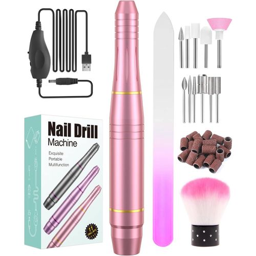 Letnerny-Ponceuse Pour Ongles, Silencieuse 11en 1 Lime A Ongle Electrique Professionnelle,20000rpm Puissante Maniable Et Portable Kit De Manucure P¿¿Dicure ¿¿Lectrique Pour Des D¿¿Butantes Salon(Rose) 