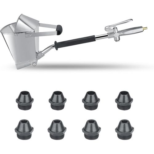 locke-Ciment Mortier Pistolet,4 Jet Hopper Plâtre Et Stuc Pulvérisateur À Pulvérisation Avec Couvercle Trémie Pistolet Avec 8 Buses Métalliques Supplémentaires Pour Murs Et Plafonds Diy