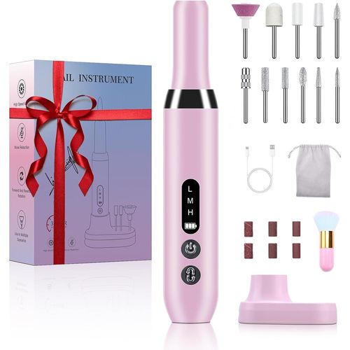 Letnerny-Ponceuse ¿¿ Ongles Professionnelle Pour Ongles En Gel - Batterie Sans Fil - Lime ¿¿ Ongles ¿¿Lectrique - Pour Manucure Et P¿¿Dicure - 20 000 Tr/Min - 3 Vitesses R¿¿Glables