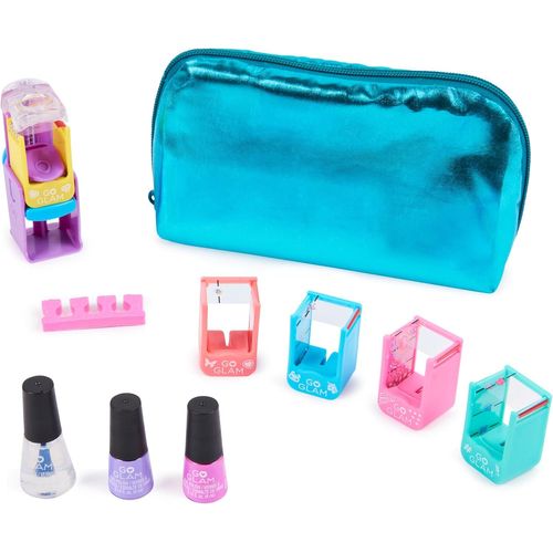 Letnerny-Go Glam U-Nique Nail Salon Format Voyage + Pochette - Machine Manucure P¿¿Dicure - 250 Ongles Avec 120 Motifs, 3 Vernis - Tendance Fun Facile - Jouet Enfant 8 Ans Et + - Loisirs Cr¿¿Atifs 