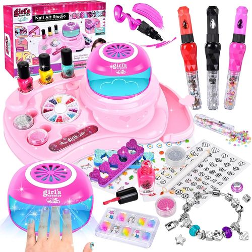 LETNERNY-Kit Manucure Enfant Fille, Vernis À Ongles Enfant, Cadeau Fille 6 7 8 9 10 11 12 Ans, Ongle Enfant Fille Jouet, Maquillage Fille Jouet Pour Anniversaire Noël La Fête