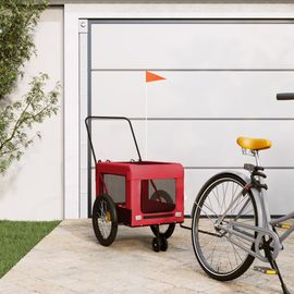 Vidaxl Remorque De Vélo Pour Animaux De Compagnie Rouge Et Noir