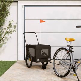 Vidaxl Remorque De Vélo Pour Animaux De Compagnie Noir