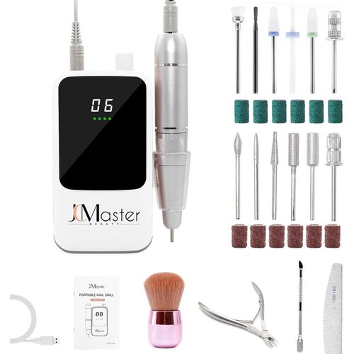 Letnerny-Ponceuse Pour Ongles Professionnelle 35000 Tr/Min, Lime À Ongles Électrique Portable Avec 12 Embouts Nail Drill Pour Retirer Le Vernis/Gel/Cuticules 