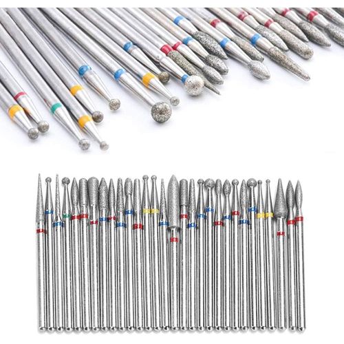 Letnerny-Embout Ponceuse Ongles Cuticule 30 Pièces Forets À Ongle Embouts Set Lime A Ongle Electrique Ponceuse Pour Ongles Professionnel Conique Pour Manucure Et Pédicure Care Accessoires 