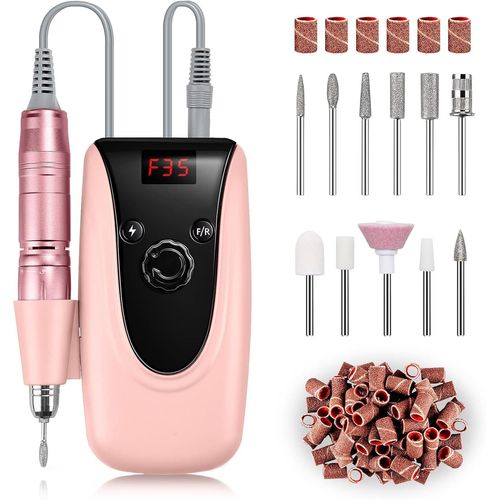 Letnerny-Ponceuse Pour Ongles Professionnel 35000 Tours, Rechargeable Lime A Ongle Electrique Puissante Silenceuse Avec 6 Embouts Et Affichage De Lcd, Portable Kit De Manucure Pedicure Salon Et Maiso