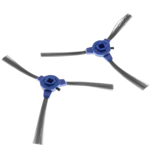 vhbw 2x Brosse latérale compatible avec Tesvor X500, S6, X500Pro, T8, M1 Aspirateur robot - Set de brosses de nettoyage, noir / gris / bleu