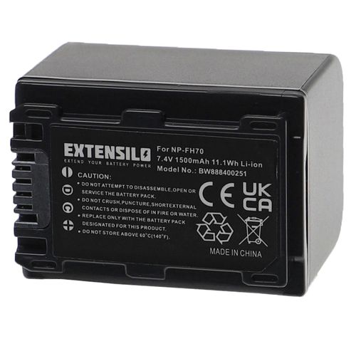 Batterie EXTENSILO compatible avec les caméras Sony DR-SR10D, HDR-CX12E, DCR-SR85, HDR-CX6, DCR-SR90E, HDR-CX6EK, HDR-CX11E, HDR-CX12 (1500 mAh, 7.4 V, Li-Ion)