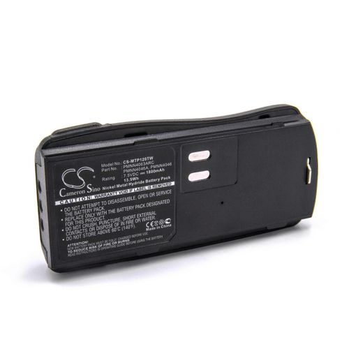 Batterie de remplacement vhbw pour Motorola PMNN4063BR, PMNN4046, PMNN4046A, PMNN4063AR, PMNN4063ARC, PMNN4046R pour radio, talkie-walkie (1800mAh, 7.5V, NiMH)