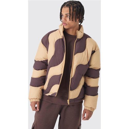 Doudoune Matelassée À Col Montant Homme - Marron - Xs, Marron