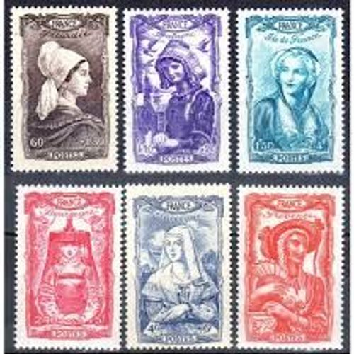 Coiffes Régionales Au Profit De Secours National Série Complète Année 1943 N° 593 594 595 596 597 598 Yvert Et Tellier Luxe