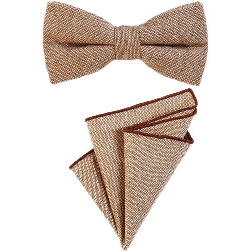 Men's Bow Tie 12 X 6 Cm Tied Adjustable Length And Handkerchief 23 X 23 X 23 Cm Assorted Cotton Colour.[K91]