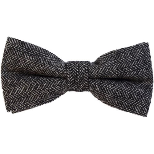 Men's Cotton Tweed Look Bow Tie 12 X 6 Cm With Hook Already Tied And Adjustable.[K202]