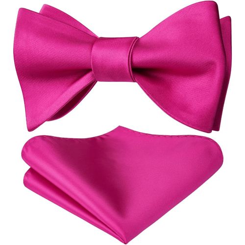Men's Bow Tie Handkerchief Set In Solid Color Twill Self Tied Bow Ties For Wedding Party.[K139]