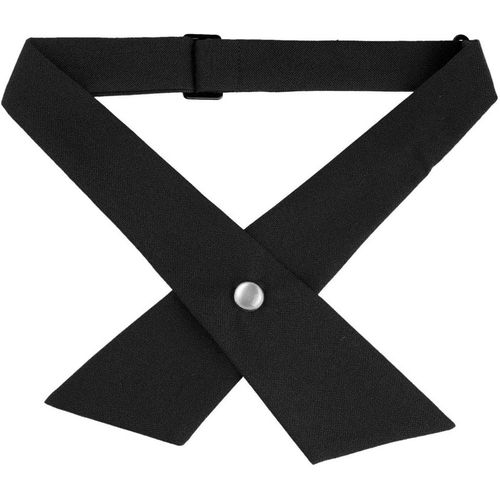 Mens School Uniform Adjustable Solid Color Button Collar Cross Bow Tie